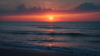 Fototapeta premium A stunning sunset by the sea