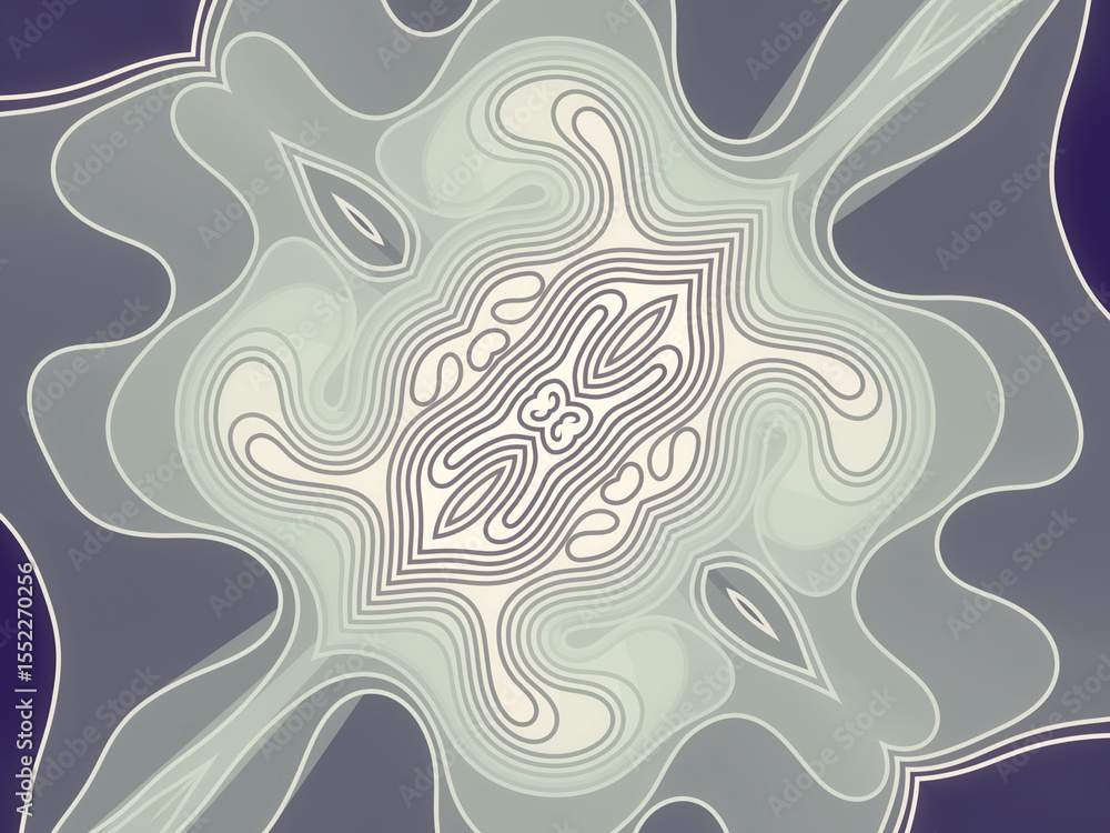 Poster Abstract waves flowing smoothly into each other in a modern, ultra-modern style. 3d rendering illustration