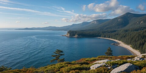 View Looking East From Point On The Northern Shore with blank space for text