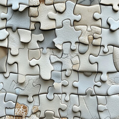 3D multi-colored puzzles isolated on a white background. Decor, print, creative illustration for advertising children's leisure activities. generative ai