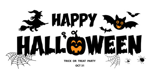 Halloween celebration with spooky decorations and festive atmosphere for trick or treat party