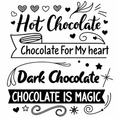 Chocolate Quote Lettering Set – Hot, Dark, and Sweet Love Sayings in Handwritten Style

