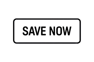 Obraz premium Black Save Now Button Silhouette Isolated on White Background Transparent P N G Cutout Clipping Path Social Media Line Art Full H D 4 K Image Photo Picture Stock New Latest
