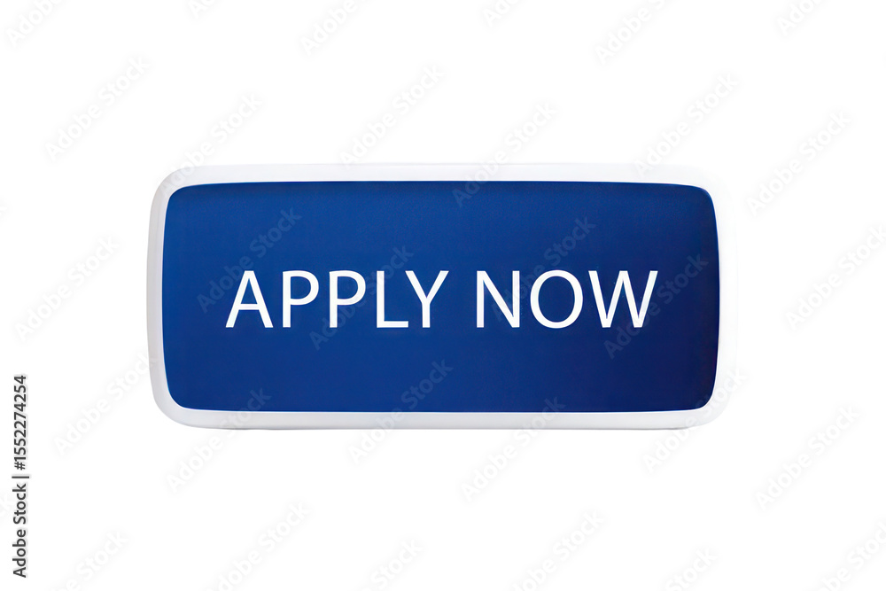 Aufkleber blue rectangular button with white apply now text isolated on black background high definition 4 k i