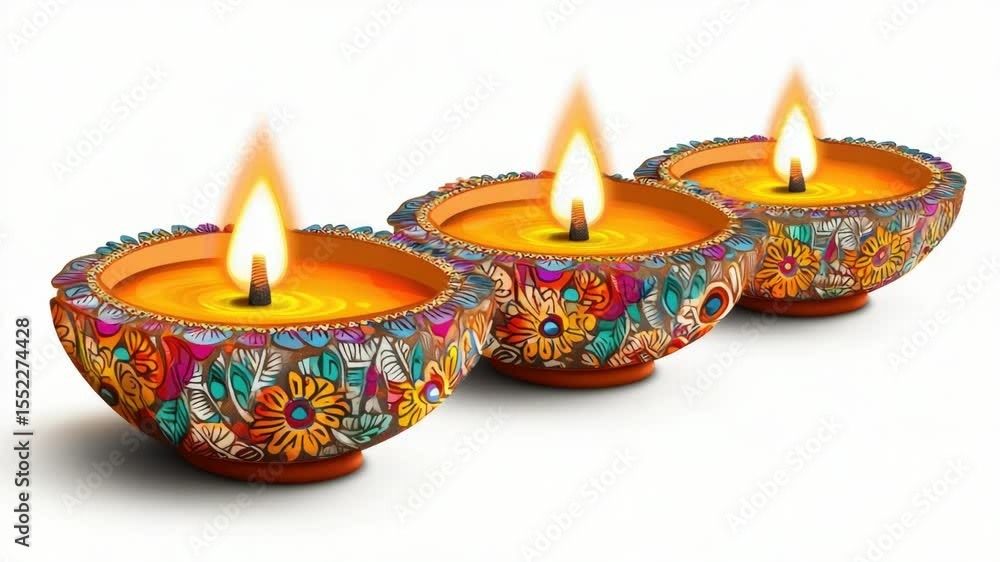 Poster three candles lit on a white surface for a warm and cozy atmosphere, suitable for use as a backgroun