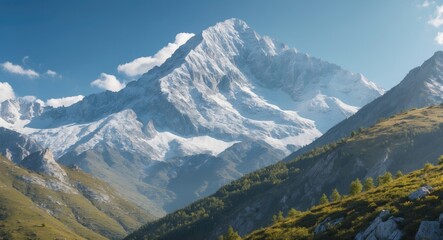 Fototapeta premium Close-Up Of The Mountain In Nature with Empty Copy Space For Text