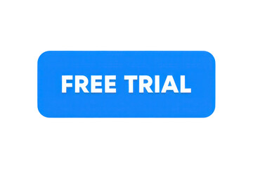 Fototapeta premium Blue Rectangular Button with White Free Trial Text Isolated on Black Background High Resolution 4 K P N G Image Stock Photo Download 2025 2026 Latest New