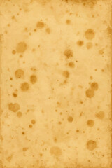 Vintage yellowed paper with scattered brown stains and spots, offering a rustic, aged texture. Perfect for retro designs, scrapbooking, or historical projects.