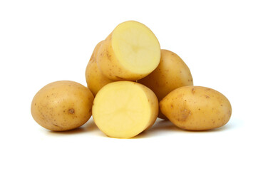New potato isolated on white background close up 