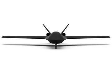 Sleek Unmanned Aerial Vehicle. Futuristic and stealthy design. Emphasizes advanced technology, autonomous flight, and innovative aeronautical engineering.
