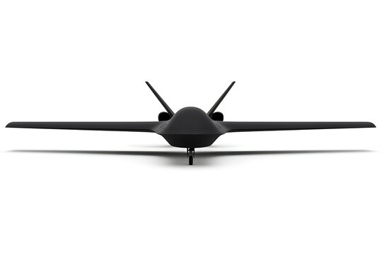 Sleek Unmanned Aerial Vehicle. Futuristic and stealthy design. Emphasizes advanced technology, autonomous flight, and innovative aeronautical engineering.