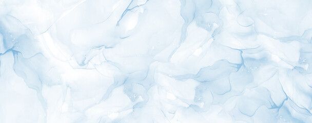 Abstract Blue Ink Wash Painting Fluid Art Texture Elegant Marble Background