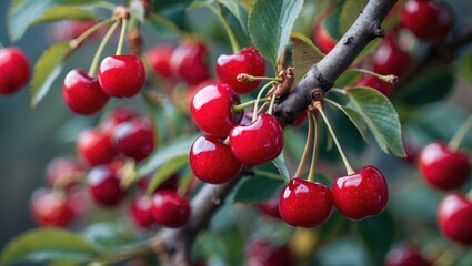 Obraz premium A cherry branch. Close-up.