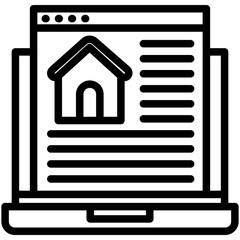 Front Page black outline icon, use for journalist, broadcasting, news and media UI, UX kit, app and web development, digital or print.