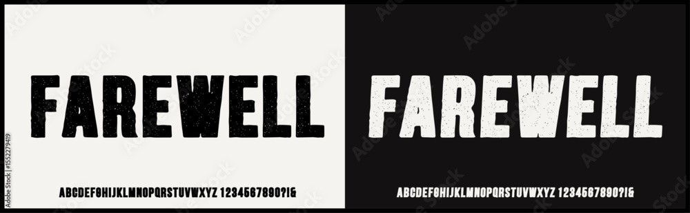Poster condensed rough vector font. uppercase alphabet with number.