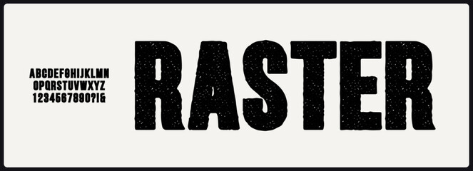 condensed rough vector font. Uppercase alphabet with number. 