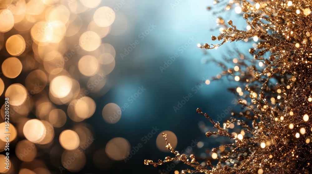 Poster this image showcases a vibrant blend of warm bokeh lights with a shimmering background, creating an 