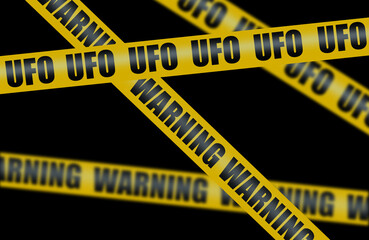 yellow warning tape about UFO