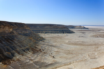 Beautiful Mangystau landscape, Kazakhstan. Bozzhira valley aerial view