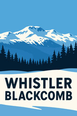 Whistler Blackcomb Snowy Peaks and Ski Resort.eps