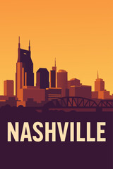 Fototapeta premium Evening Glow Over Nashville’s Music City