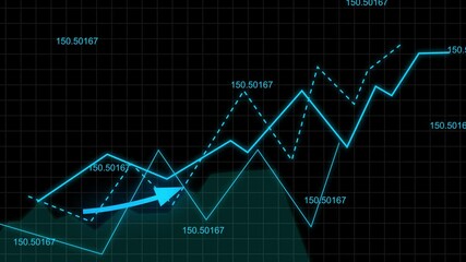 Finance and money 3D rendering. Business growth concept in allusive graph chart showing marketing sales profit increasing to future target . Better financial status of corporate business rise up - Powered by Adobe