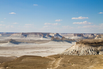 Bozzhira valley aerial view, Mangystau region, Kazakhstan
