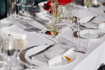 Elegant Dining Table Setting with Glassware