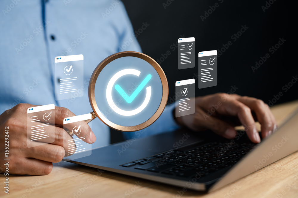 Aufkleber Document quality assurance and content validation with digital checklist