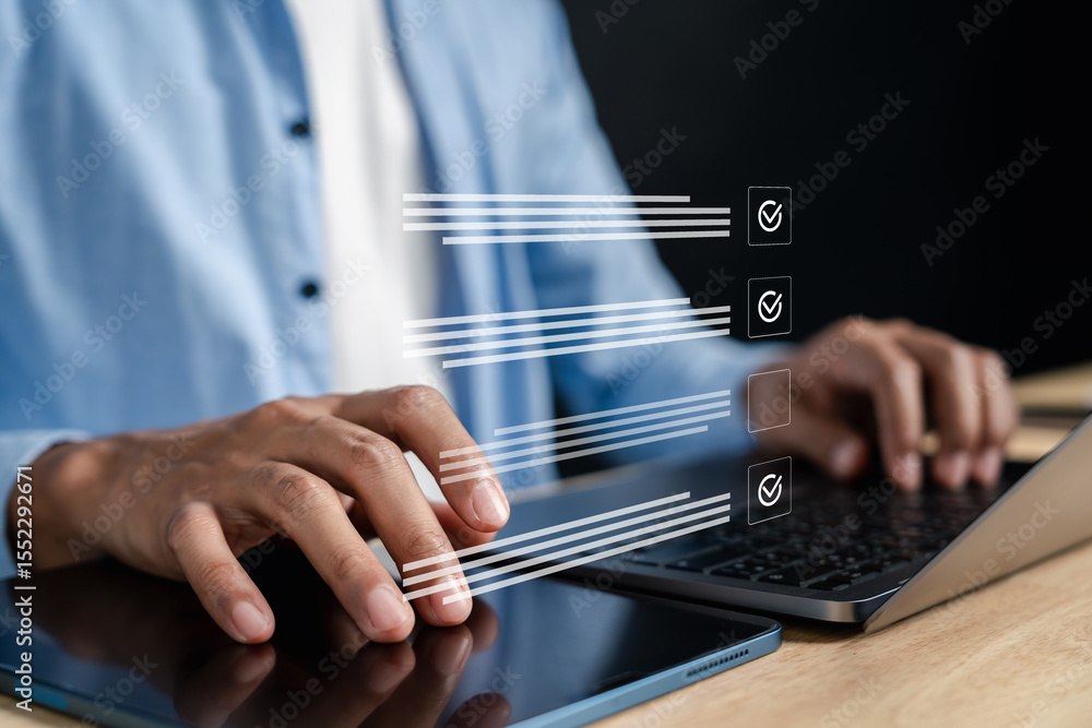 Poster Document quality assurance and content validation with digital checklist.