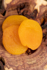 dried pitted apricots are yellow in color, a lot of dried apricots are dehydrated after removing...