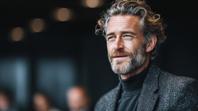 Mature businessman leading presentation at modern office for diverse business team during daytime meeting