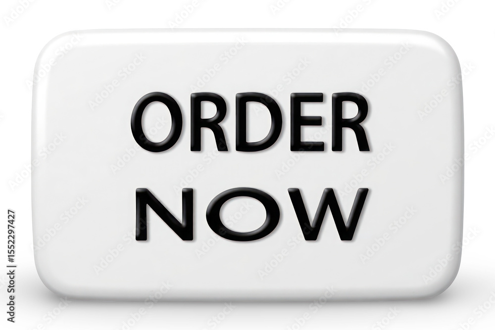 Aufkleber white rectangular button with black order now text 4k h d image p n g transparent background cutout 