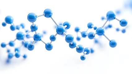 Abstract Blue Molecular Chain Structure