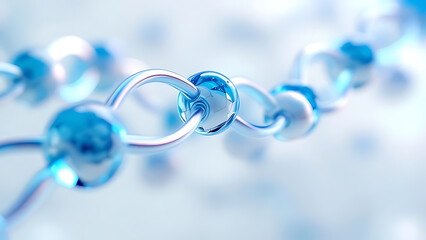 3D Close-Up of Molecular Chain Connection