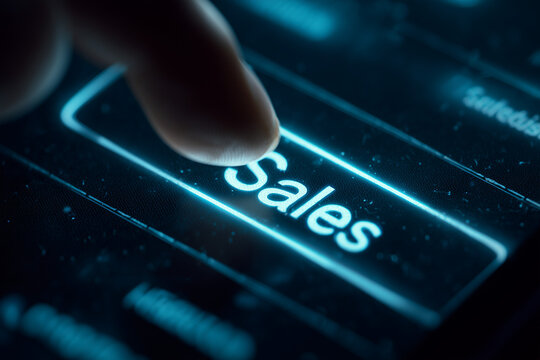 Sales button pressed on a modern digital interface screen
