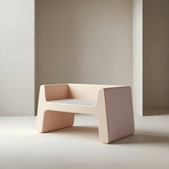 Modern minimalist armchair in neutral tones showcasing elegant interior design