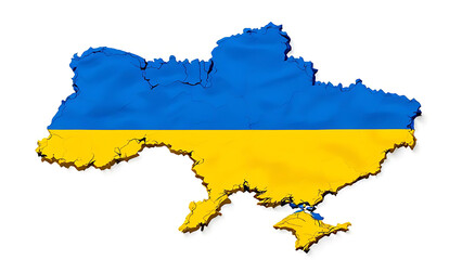 Ukraine Territorial Outline in Official Colors