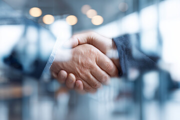 Business handshake reflecting a successful partnership agreement