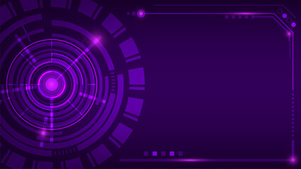Futuristic Purple HUD Interface Circular Scanning Elements Digital Frame Design Sci-Fi Technology Background Virtual Displays AI Systems