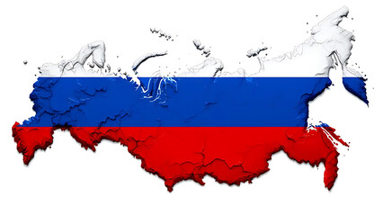 Map of Russia with Bold Tricolor Flag