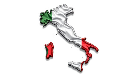 Stylized Italy Map with National Colors