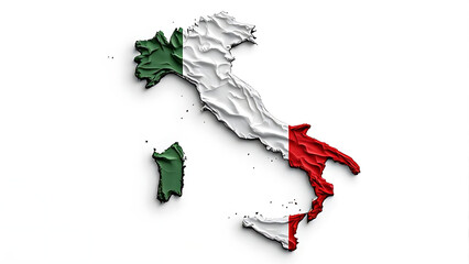 Italy Country Map with Tricolor Illustration