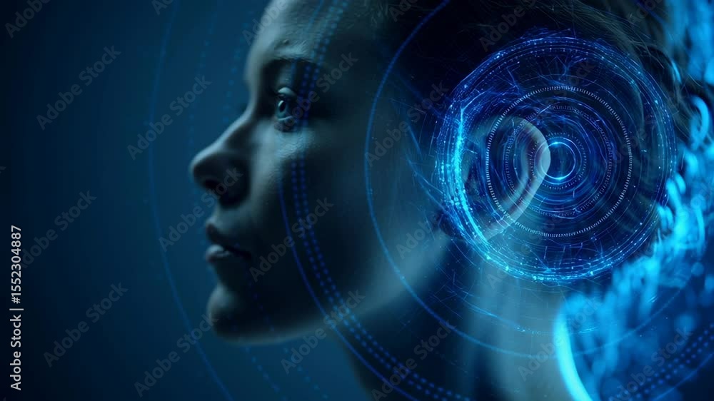 Aufkleber glowing neural network visualization representing advanced brain activity, showcasing futuristic dig