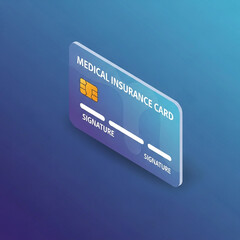 Obraz premium Isometric icon of a medical insurance card