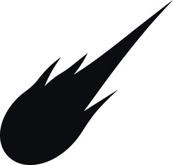 
Meteor Silhouette Vector Icon On Transparent Background