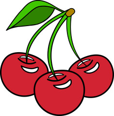 Bright Pop Art Sweet Red Cherries