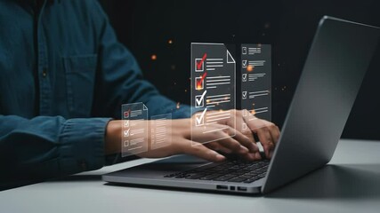 Online Checklist on Laptop: Digital To-Do List, Task Management & Workflow Efficiency