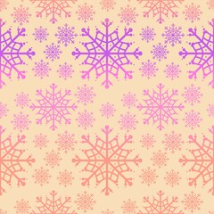 Christmas ice scribble seamless snowflakes pattern for wrapping paper and fabric