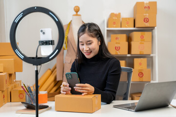 Asian Woman Selling Products Online